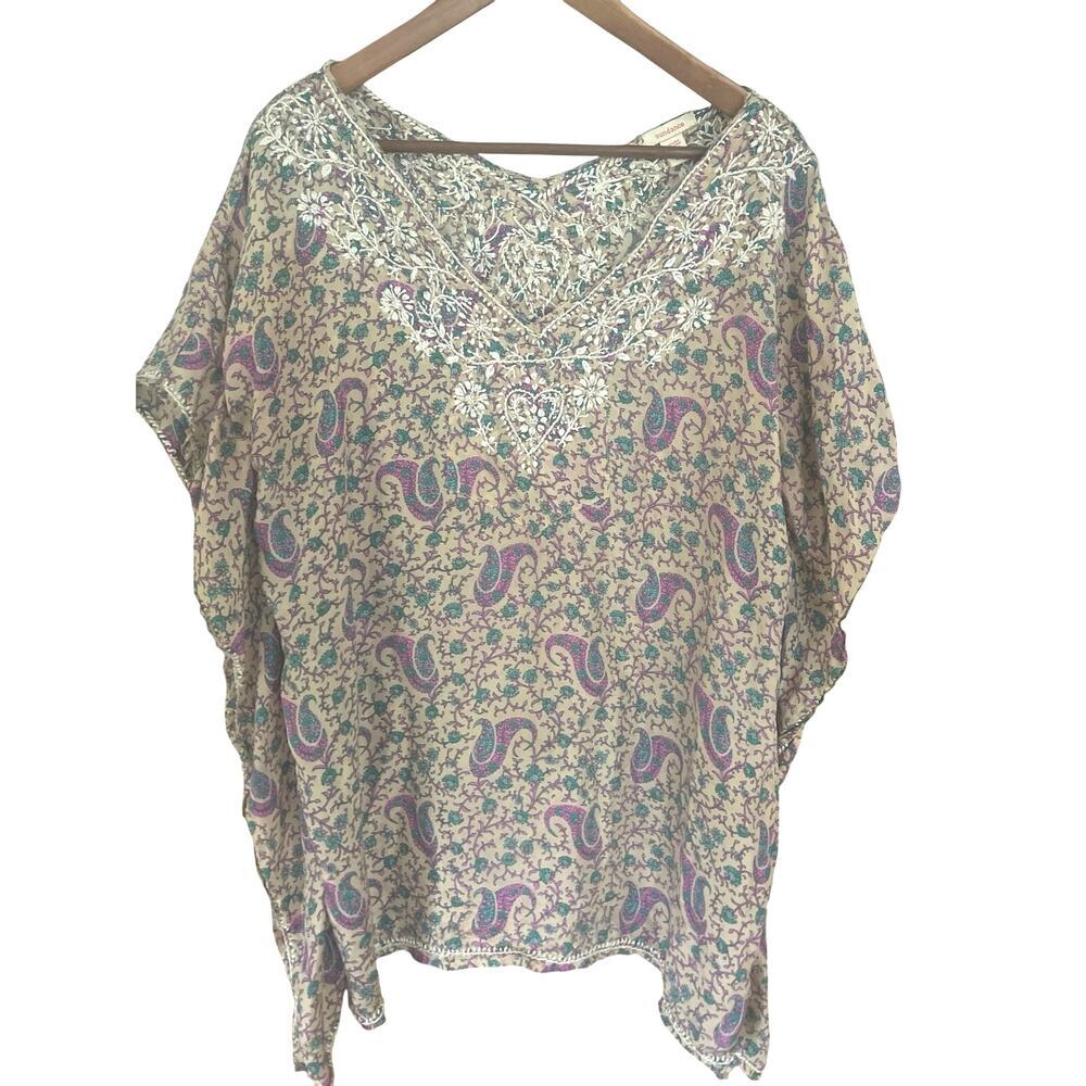 Sundance Boho Silk short sleeve‎ Blouse S/M